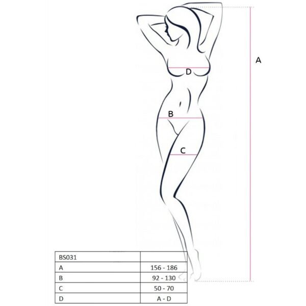 PASSION WOMAN BS031 BODYSTOCKING ROJO TALLA UNICA - Imagen 2
