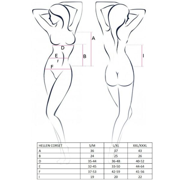 PASSION WOMAN HELLEN CORSET NEGRO TALLA S/M - Imagen 2