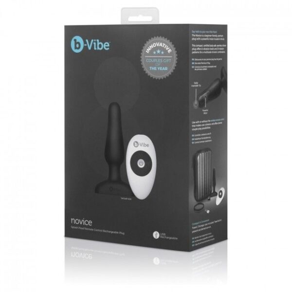 B-VIBE NOVICE CONTROL REMOTO ANAL PLUG NEGRO - Imagen 5