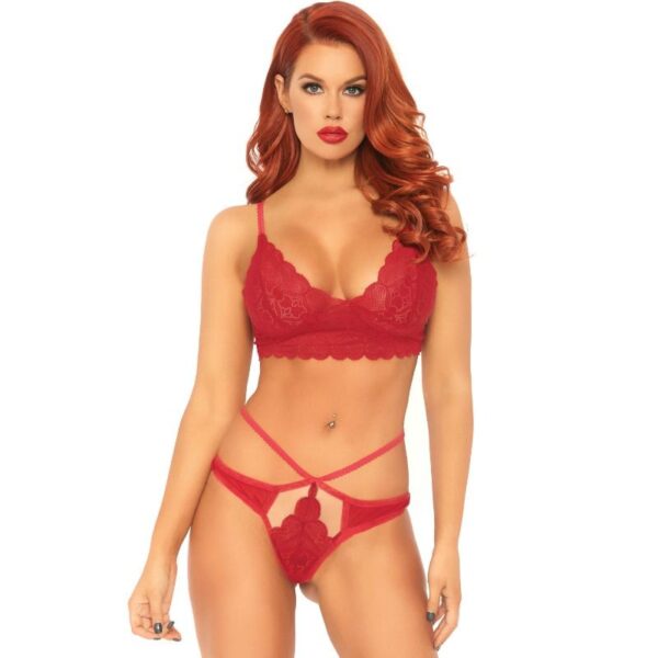 LEG AVENUE SET 2 PIEZAS CON TANGA DOBLE TIRANTA S/M