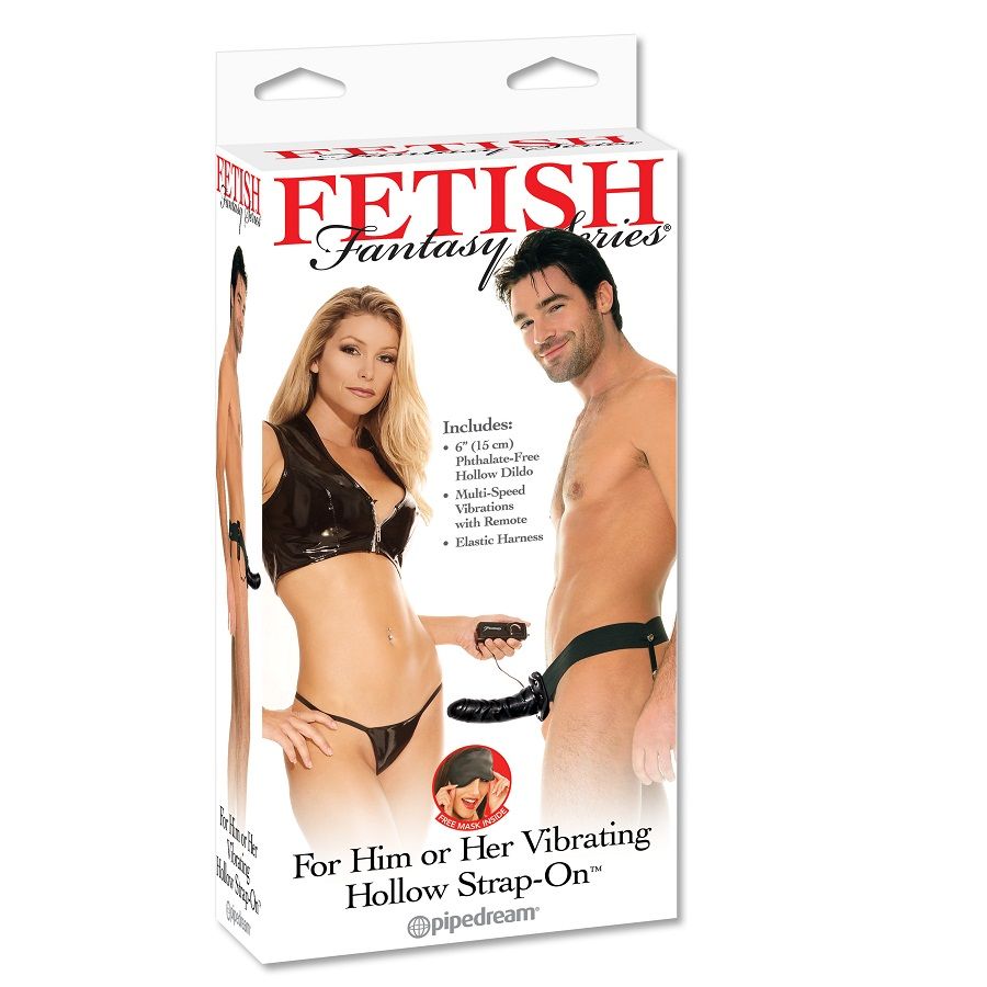 FETISH ARNES HUECO VIBRADOR PARA EL Y ELLA NEGRO 14CM - Imagen 2