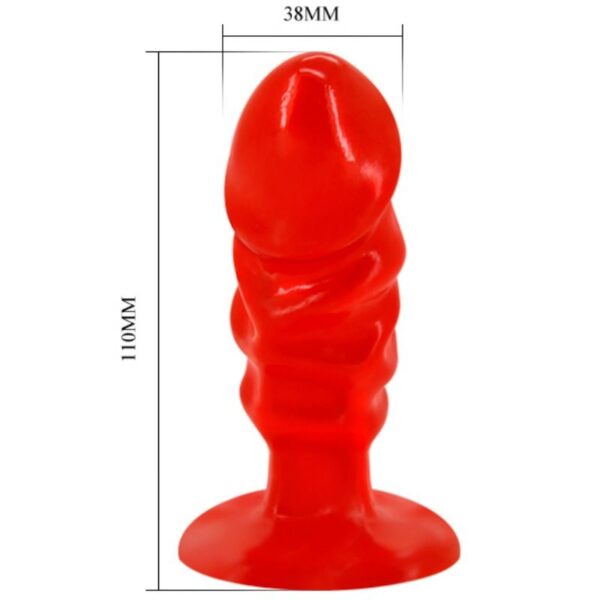 BAILE PLUG ANAL UNISEX CON VENTOSA ROJO - Imagen 3