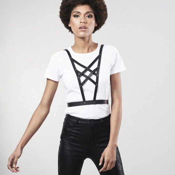 BIJOUX INDISCRETS MAZE ARNES CRUZADO CON ESCOTE - NEGRO - Imagen 3