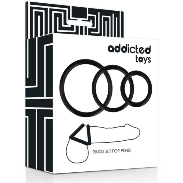 ADDICTED TOYS SET ANILLOS PENE NEGRO - Imagen 3