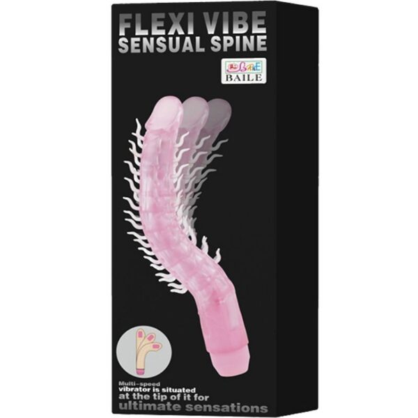 FLEXI VIBE SENSUAL SPINE BENDABLE VIBRATING DILDO LILA 23.5 CM - Imagen 2