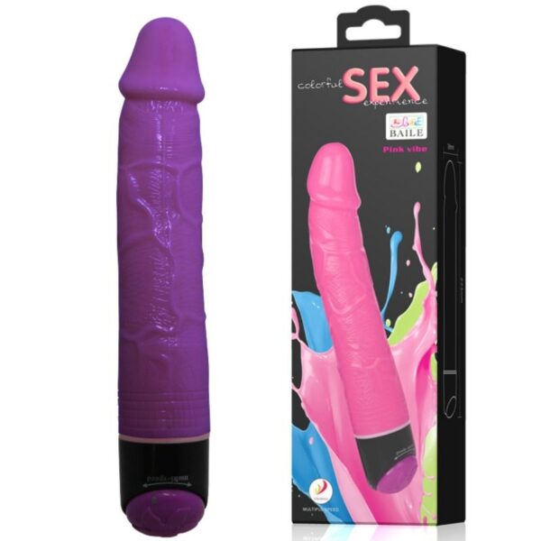COLORFUL SEX VIBRADOR REALISTICO LILA 23 CM - Imagen 2