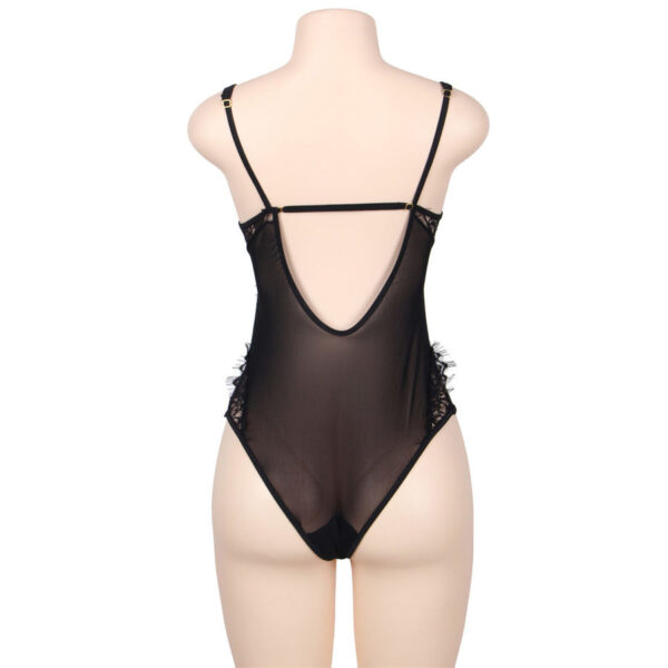 SUBBLIME QUEEN PLUS TEDDY DISEÑO FLORAL Y FLEQUITOS NEGRO - Imagen 3