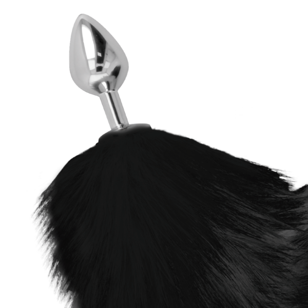 DARKNESS PLUG ANAL SILVER 8CM CON COLA NEGRO - Imagen 3