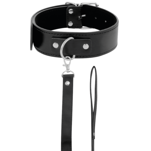DARKNESS COLLAR DE POSTURA CON CADENA LEATHER - Imagen 2