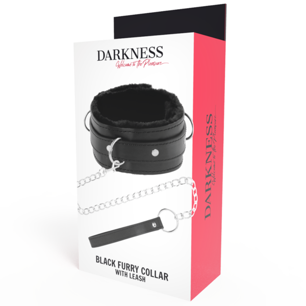 DARKNESS COLLAR CONFORTABLE DE POSTURA CON CADENA LEATHER - Imagen 5