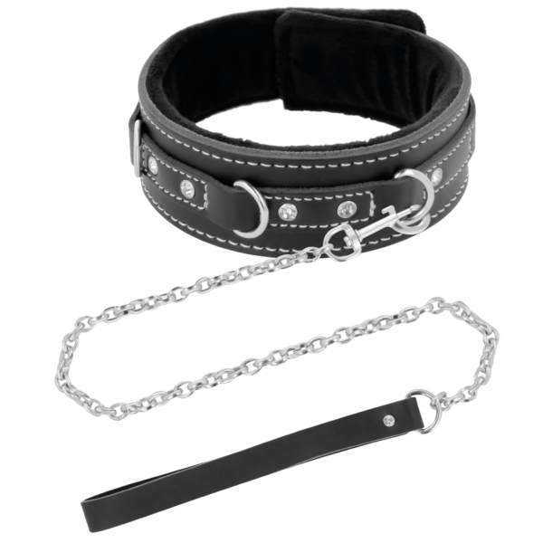 DARKNESS COLLAR LEATHER CON CORREA ALTA CALIDAD - Imagen 2