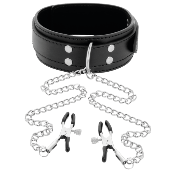DARKNESS  COLLAR CON PINZAS PARA PEZONES NEGRO - Imagen 2