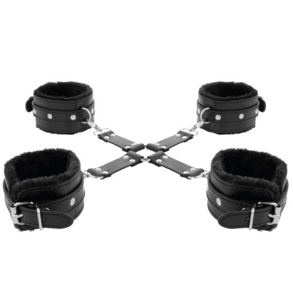 DARKNESS ESPOSAS DE CUERO PARA PIES Y MANOS NEGRO - Imagen 5