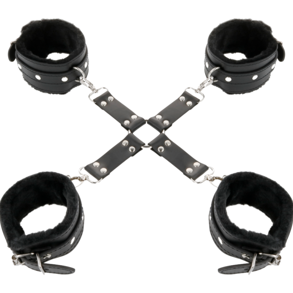 DARKNESS ESPOSAS DE CUERO PARA PIES Y MANOS NEGRO - Imagen 2