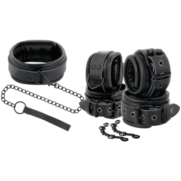 DARKNESS ESPOSAS Y COLLAR DE CUERO NEGRO - Imagen 2