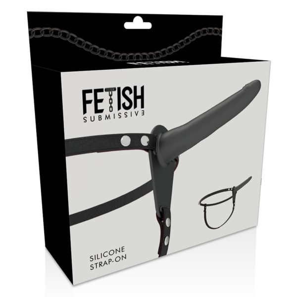 FETISH SUBMISSIVE ARNÉS SILICONA NEGRO 15CM - Imagen 5