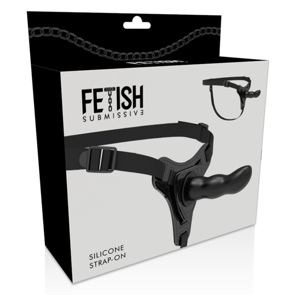 FETISH SUBMISSIVE ARNÉS SILICONA NEGRO G-SPOT 16CM - Imagen 5