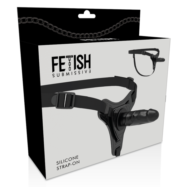 FETISH SUBMISSIVE ARNÉS SILICONA NEGRO REALISTIC 15 CM - Imagen 5