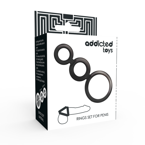 ADDICTED TOYS SET  ANILLOS PENE Y TESTICULOS - AHUMADO - Imagen 4
