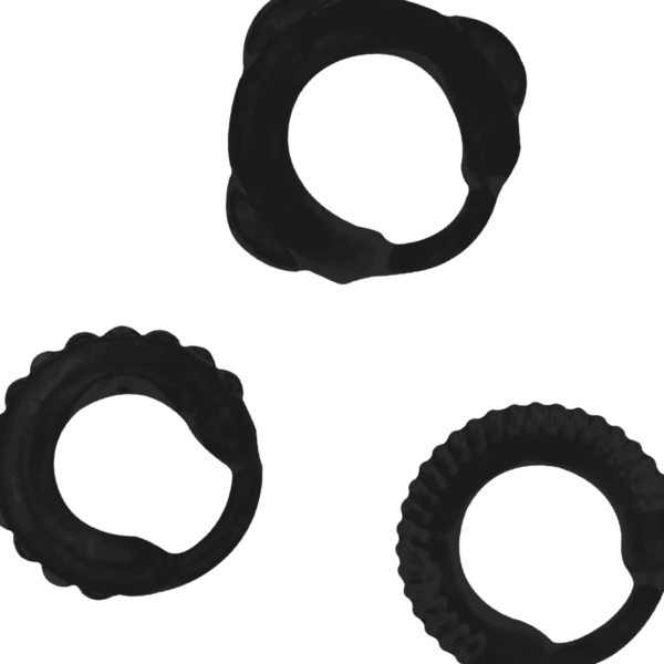 ADDICTED TOYS  SET 3 ANILLOS PENE NEGRO - Imagen 3