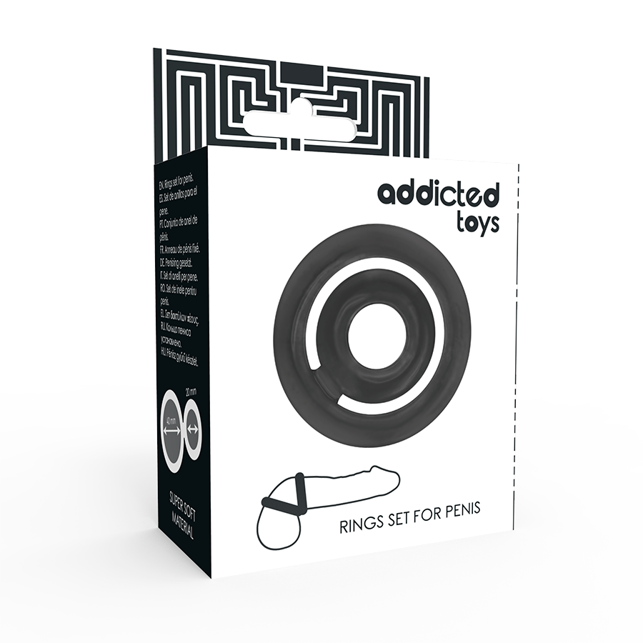 ADDICTED TOYS POTENZ SET ANILLOS PENE NEGRO - Imagen 4