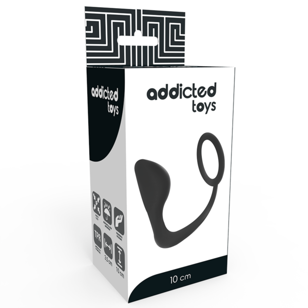 ADDICTED TOYS PLUG ANAL CON ANILLO PENE NEGRO - Imagen 4