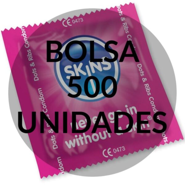 SKINS PRESERVATIVOS PUNTOS  ESTRÍAS BOLSA 500 UDS - Imagen 2