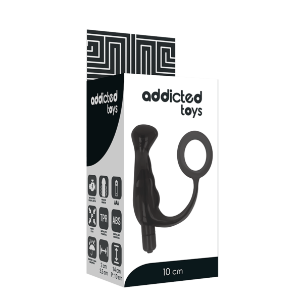 ADDICTED TOYS VIBRADOR PROSTÁTICO NEGRO 10 CM - Imagen 5