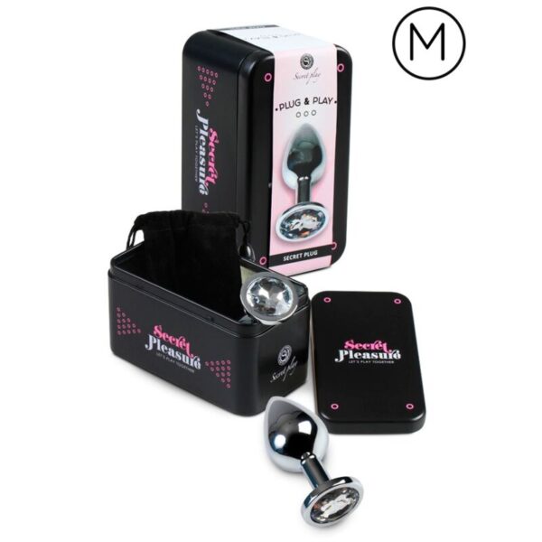 SECRETPLAY PLUG ANAL ALUMINIO  TRANSPARENTE 7CM - Imagen 2