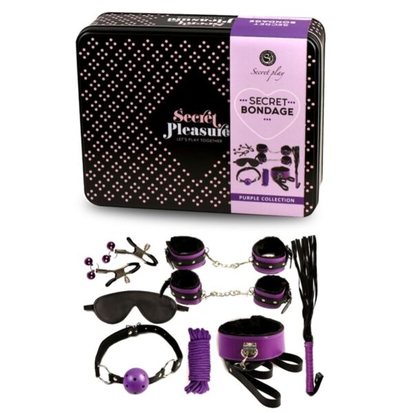 SECRETPLAY BDSM SET 8PCS LILA / NEGRO - Imagen 2