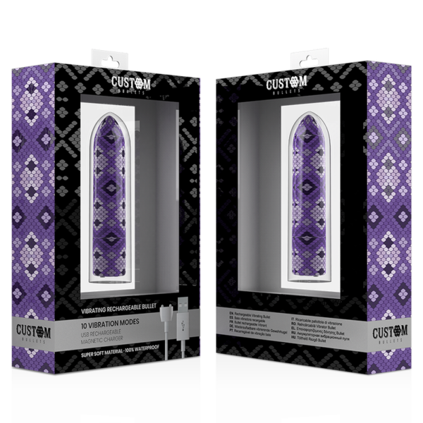 CUSTOM BULLETS BALA RECARGABLE SNAKE LILA 10 INTENSIDADES - Imagen 4