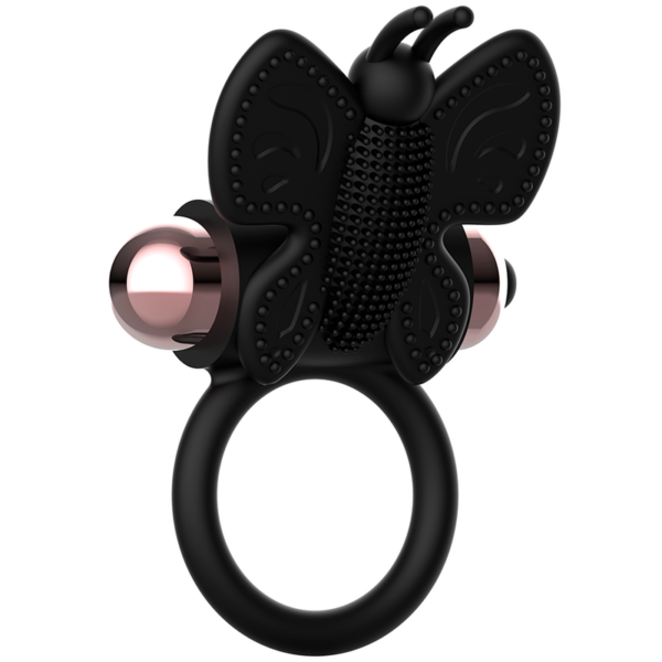 COQUETTE CHIC DESIRE COCK RING BUTTERFLY ANILLO VIBRADOR NEGRO / GOLD - Imagen 3