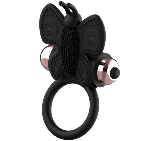 COQUETTE CHIC DESIRE COCK RING BUTTERFLY ANILLO VIBRADOR NEGRO / GOLD - Imagen 5