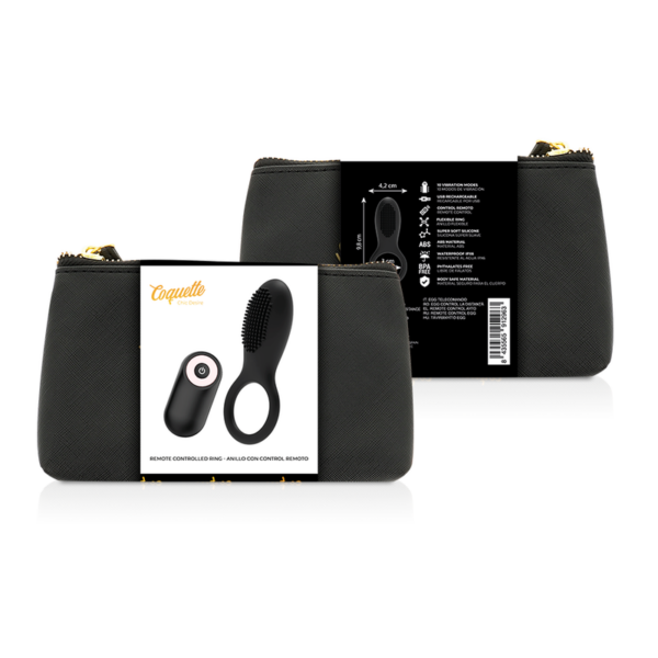 COQUETTE CHIC DESIRE ANILLO VIBRADOR CONTROL REMOTO RECARGABLE NEGRO / GOLD - Imagen 2