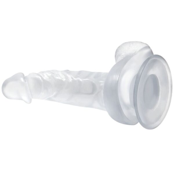 BAILE DILDO REALISTICO CON VENTOSA Y TESTICULOS 16.7 CM TRANSPARENTE - Imagen 2