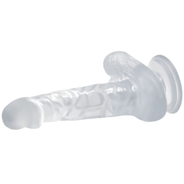 BAILE DILDO REALISTICO CON VENTOSA Y TESTICULOS 16.7 CM TRANSPARENTE - Imagen 3