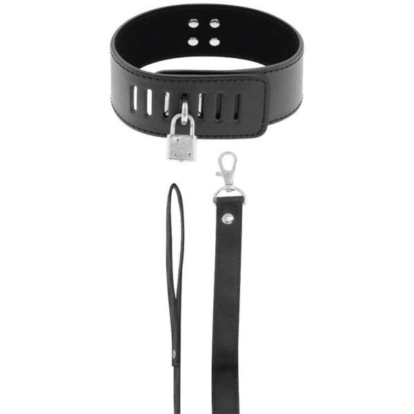 DARKNESS COLLAR BDSM CON CANDADO NEGRO - Imagen 2