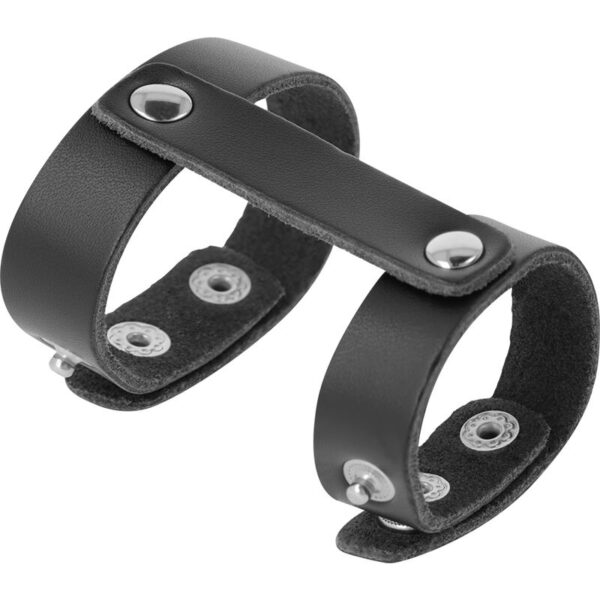 DARKNESS ANILLO PENE Y TESTICULOS AJUSTABLE LEATHER - Imagen 3