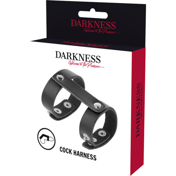 DARKNESS ANILLO PENE Y TESTICULOS AJUSTABLE LEATHER - Imagen 5