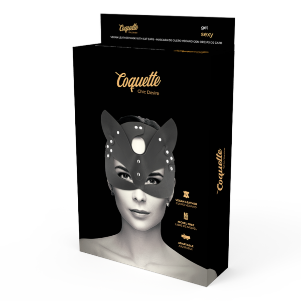 COQUETTE CHIC DESIRE MASCARA CUERO VEGANO CON OREJAS DE GATO - Imagen 5