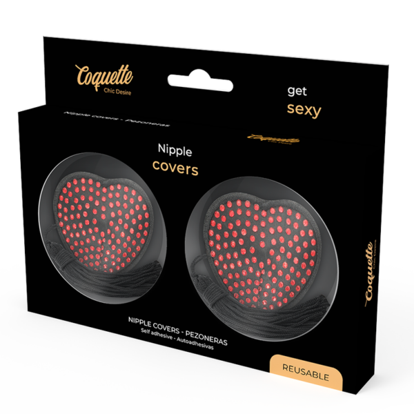 COQUETTE CHIC DESIRE CUBRE PEZONES ROJO / NEGRO - Imagen 4