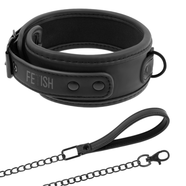 FETISH SUBMISSIVE COLLAR CON CADENA CON FORRO DE NOPRENO - Imagen 2