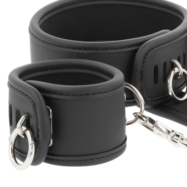 FETISH SUBMISSIVE COLLAR Y ESPOSAS CUERO VEGANO CON FORRO DE NOPRENO - Imagen 5