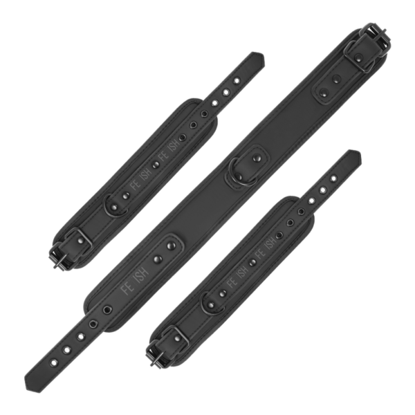 FETISH SUBMISSIVE COLLAR Y ESPOSAS CUERO VEGANO CON FORRO DE NOPRENO - Imagen 5