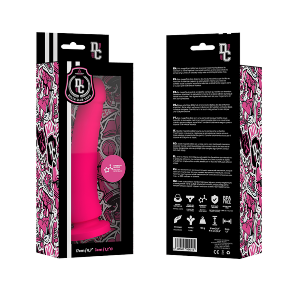 DELTA CLUB TOYS DILDO ROSA SILICONA MEDICA 17 X 3 CM - Imagen 4