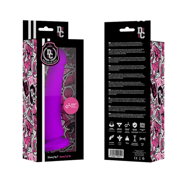 DELTA CLUB TOYS DILDO LILA SILICONA MEDICA 17 X 3 CM - Imagen 4