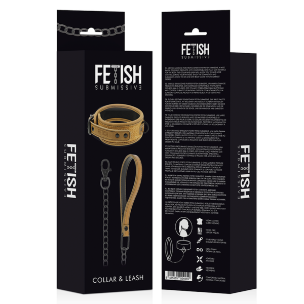FETISH SUBMISSIVE ORIGEN COLLAR CON CADENA CON FORRO DE NEOPRENO - Imagen 4