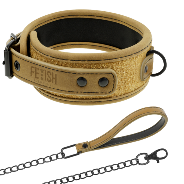 FETISH SUBMISSIVE ORIGEN COLLAR CON CADENA CON FORRO DE NEOPRENO - Imagen 2