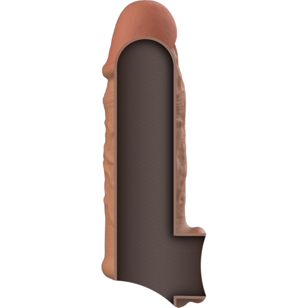 VIRILXL EXTENSION DE PENE LIQUID SILICONE V7 MARRON - Imagen 4
