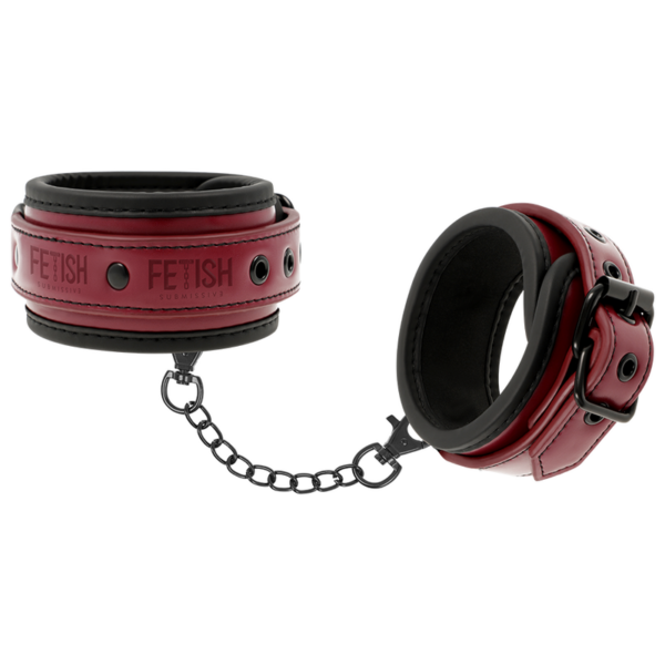 FETISH SUBMISSIVE DARK ROOM ESPOSAS TOBILLOS CUERO VEGANO CON FORRO DE NEOPRENO - Imagen 2